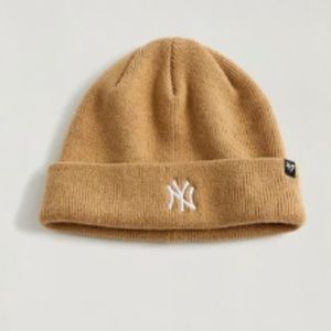 47 Brand Camel Beanie with White Emblem